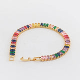 Hot Charm Tennis CZ Zircon Rainbow Bracelet For Women