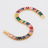 Hot Charm Tennis CZ Zircon Rainbow Bracelet For Women