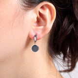Enamel Circle Hoop Earrings Stainless Steel Plating