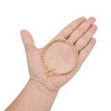 Classic Initial Letter Bracelet Women Pave Zirconia Chain