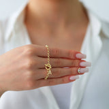 Classic Initial Letter Bracelet Women Pave Zirconia Chain