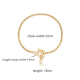 Classic Initial Letter Bracelet Women Pave Zirconia Chain