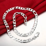 Classic 8MM 18K Plated Silver Necklace for Men Women