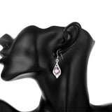 925 Silver Amethyst Shell Earrings for Party Wedding Crystal Jewelry