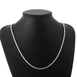 925 Sterling Silver Rope Chain Necklace 16-30 Inches 3MM for Men