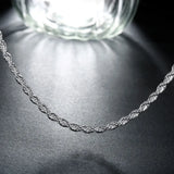 925 Sterling Silver Rope Chain Necklace 16-30 Inches 3MM for Men