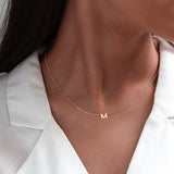 Classic A-Z Initial Letter Pendant Necklace Stainless Steel Chain