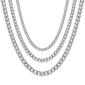 Classic Chain Necklace Stainless Steel Men Women Jewelry Gift