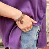 Stainless Steel Bangles with Forever Love Heart Pendant Jewelry