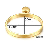 Stainless Steel Bangles with Forever Love Heart Pendant Jewelry