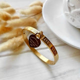 Stainless Steel Bangles with Forever Love Heart Pendant Jewelry