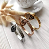 Stainless Steel Bangles with Forever Love Heart Pendant Jewelry