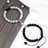 Hot Couple Distance Bracelets 2pcs/set Natural Stone Beads Braided Bracelet
