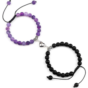 Hot Couple Distance Bracelets 2pcs/set Natural Stone Beads Braided Bracelet
