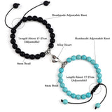 Hot Couple Distance Bracelets 2pcs/set Natural Stone Beads Braided Bracelet