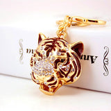 Leopard Head Rhinestone Keychain Animal Series for Car Bag Women