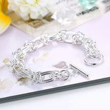 Fine 925 Sterling Silver Bracelets for Women Man Wedding Party Jewelry
