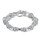 Fine 925 Sterling Silver Bracelets for Women Man Wedding Party Jewelry