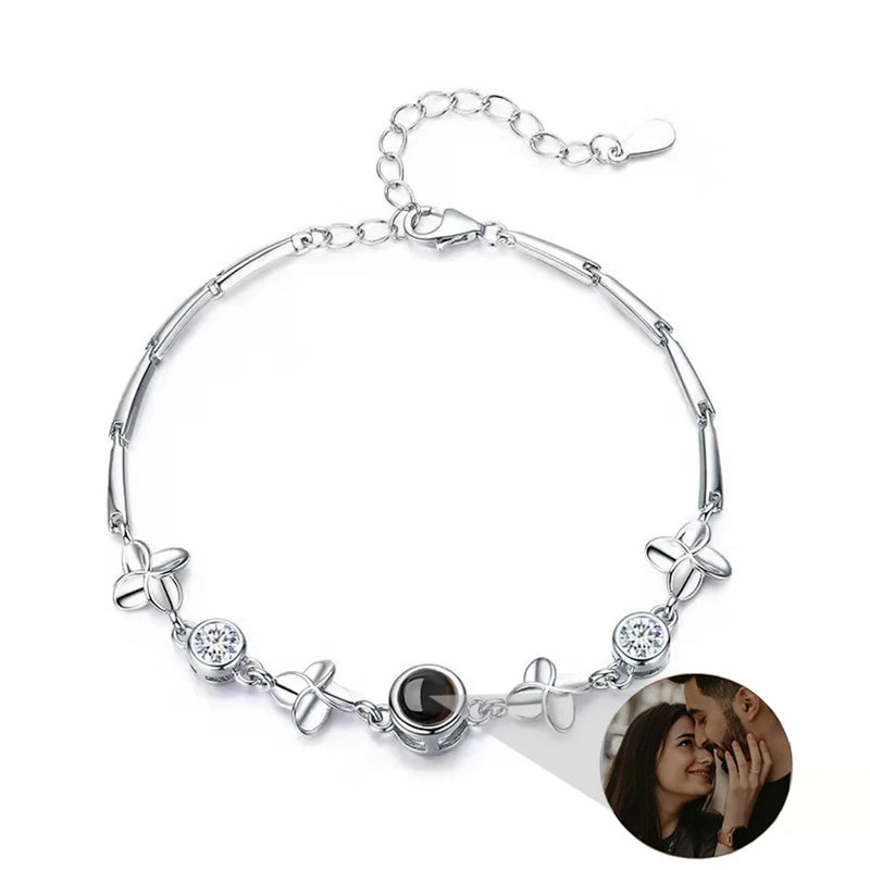 Custom Circle Photo Bracelet with Card