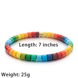 Colorful Enamel Beads Elastic Bracelets Bohemian Rainbow Jewelry