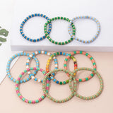 Colorful Enamel Beads Elastic Bracelets Bohemian Rainbow Jewelry