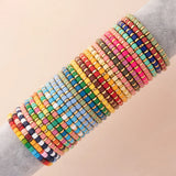 Colorful Enamel Beads Elastic Bracelets Bohemian Rainbow Jewelry