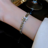 14K Real Zirconia Buckle Bracelet for Women: High-end Texture Pendant Jewelry