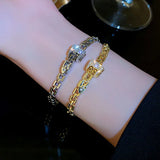 14K Real Zirconia Buckle Bracelet for Women: High-end Texture Pendant Jewelry