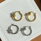 18K Silver Hoop Earrings for Women