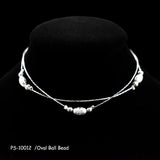 Double Layer Oval Frosted Bead Pendant Anklets 925 Sterling Silver Foot Chain