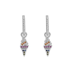 S925 Sterling Silver Diamond Earrings Female Ice Cream Sorbet