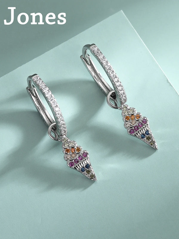 S925 Silver Diamond Earrings Female Sorbet