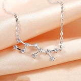 12 Zodiac Constellations 925 Silver Necklaces Women Jewelry Horoscope Gift