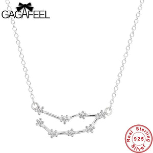12 Zodiac Constellations 925 Silver Necklaces Women Jewelry Horoscope Gift