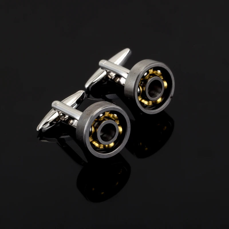 Men's Silvery and Golden Beads Cufflinks