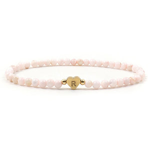 Colorful Bead Bracelet Initial Letter Women Gift