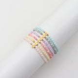 Colorful Bead Bracelet Initial Letter Women Gift