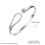 925 Silver Plant Flower Cuff Bangle Bracelet For Women