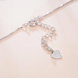 925 Silver Angel Wing Zircon Necklace Purple Heart Pendant