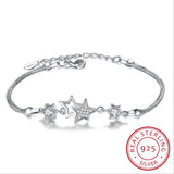 925 Silver Bracelet Zirconia Star Flower Pulseira Feminina