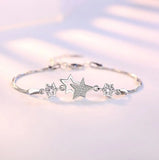 925 Silver Bracelet Zirconia Star Flower Pulseira Feminina