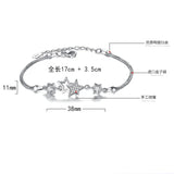 925 Silver Bracelet Zirconia Star Flower Pulseira Feminina