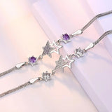 925 Silver Bracelet Zirconia Star Flower Pulseira Feminina