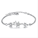 925 Silver Bracelet Zirconia Star Flower Pulseira Feminina