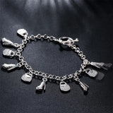925 Silver Charm Bracelet Shoe Bag Pendant Chain Bracelet Women Gift