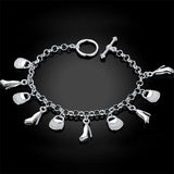 925 Silver Charm Bracelet Shoe Bag Pendant Chain Bracelet Women Gift