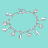 925 Silver Charm Bracelet Shoe Bag Pendant Chain Bracelet Women Gift