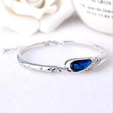 925 Silver Crystal Shoe Bracelet Bangles For Women S-B150