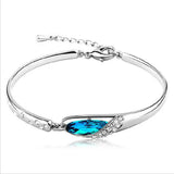 925 Silver Crystal Shoe Bracelet Bangles For Women S-B150