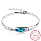 925 Silver Crystal Shoe Bracelet Bangles For Women S-B150